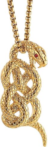 STWTR Stainless Steel Animal Snake Pendant Chain Gothic Jewelry Men's Vintage Necklace in Kuwait