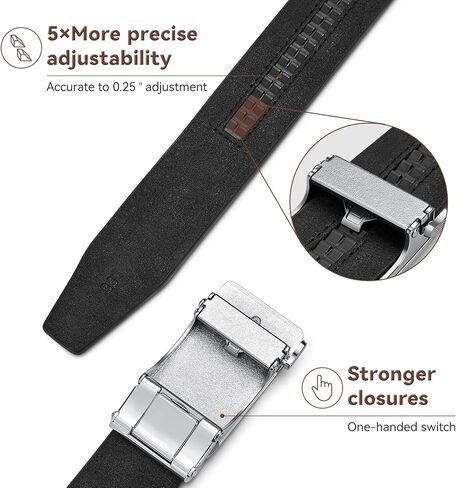 حزام سقاطة للرجال - أحزمة فستان سوداء مقاس 1 3/8 بوصة للرجال - أحزمة جينز رجالية مريحة لتناسب المقاس in Kuwait