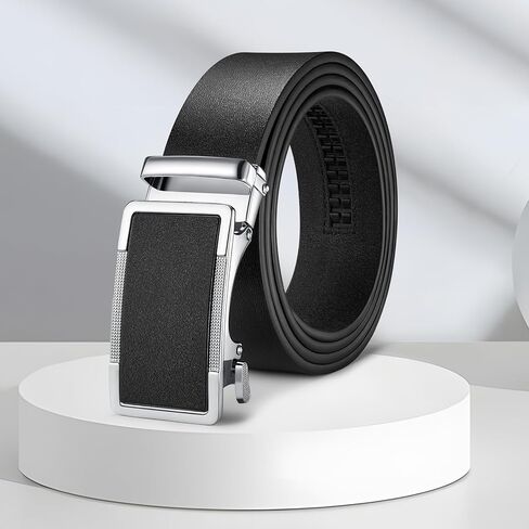 حزام سقاطة للرجال - أحزمة فستان سوداء مقاس 1 3/8 بوصة للرجال - أحزمة جينز رجالية مريحة لتناسب المقاس in Kuwait