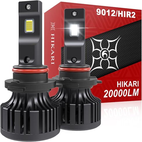 Hikari 2025 20000LM 9012 HIR2 Dual Beam LED Bulbs, Fog Light, 45W Upgraded Core-12 LED, High Lumens LED Kit, 6000k Cool White, IP68 Waterproof, Pack of 2 in Saudi Arabia