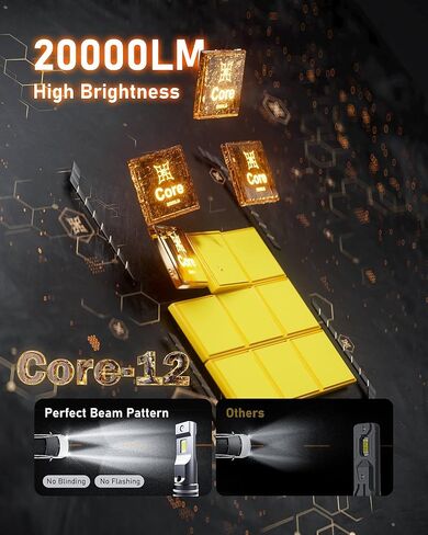 Hikari 2025 20000LM 9012 HIR2 Dual Beam LED Bulbs, Fog Light, 45W Upgraded Core-12 LED, High Lumens LED Kit, 6000k Cool White, IP68 Waterproof, Pack of 2 in Saudi Arabia