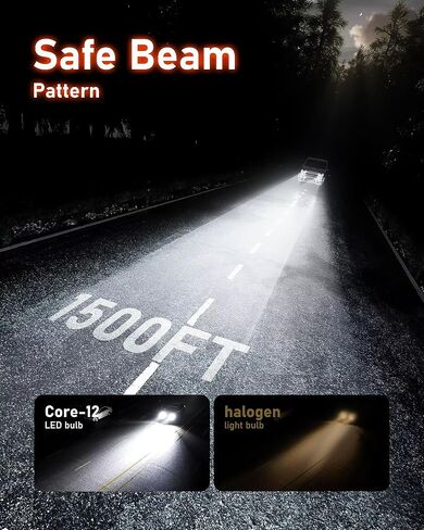 Hikari 2025 20000LM 9012 HIR2 Dual Beam LED Bulbs, Fog Light, 45W Upgraded Core-12 LED, High Lumens LED Kit, 6000k Cool White, IP68 Waterproof, Pack of 2 in Saudi Arabia