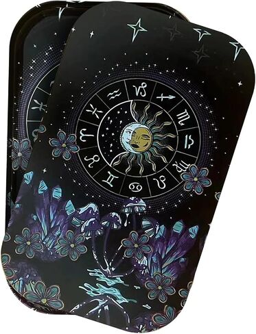 Metal Tray Black Tray Large Cute Decorative Tray for Home Decor, Coffee Table, Tea, Snacks, Gifts - 11" x 7" (Black) in Saudi Arabia