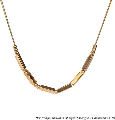Christian Morse Code Necklace for Her | 18K Gold Plated Chunky Morse Code Necklace for Women | Women’s Religious Minimalist Gold Beaded Necklace with Inspirational Bible Verse for Encouragement in Kuwait