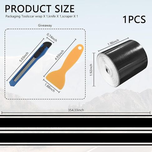 طقم تغليف السيارة باللون الأسود الساتان مع أداة التثبيت، غلاف فينيل للسيارة قابل للقص بطول 1.97 بوصة × 30 قدم لتزيين السيارات، سهل التطبيق وخالي من البقايا، غلاف سيارة من الفينيل يناسب السيارات وسيارات الدفع الرباعي والشاحنات in Kuwait