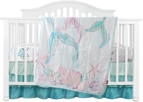 3PCS Crib Bedding Set Baby Minky Blanket Nursery Bed Skirt Set for Baby Girls & Boys (African Forests) in Saudi Arabia
