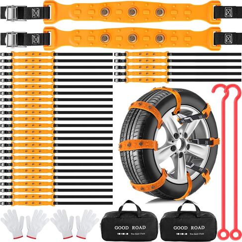 30 قطعة من سلاسل الثلج من Zhengmy لسلاسل إطارات السيارات المضادة للانزلاق في حالات الطوارئ وسلاسل أمان القيادة الشتوية مناسبة للسيارات والشاحنات والبيك اب وسيارات الدفع الرباعي مع عرض الإطار 7.3 بوصة - 11.7 بوصة (185 مم - 295 مم) in Kuwait
