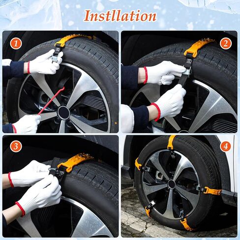 30 قطعة من سلاسل الثلج من Zhengmy لسلاسل إطارات السيارات المضادة للانزلاق في حالات الطوارئ وسلاسل أمان القيادة الشتوية مناسبة للسيارات والشاحنات والبيك اب وسيارات الدفع الرباعي مع عرض الإطار 7.3 بوصة - 11.7 بوصة (185 مم - 295 مم) in Kuwait