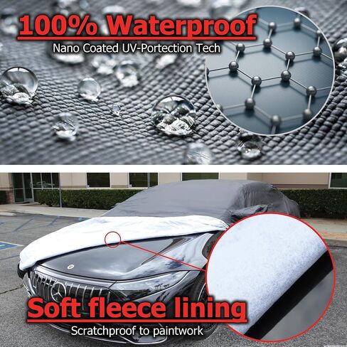 All Weather Waterproof car Cover Good for rain Snow uv Protection dust Large-Size Sedan Grand Prix 300 Charger Impala Regal MKZ Lacrosse LS Gray in Kuwait