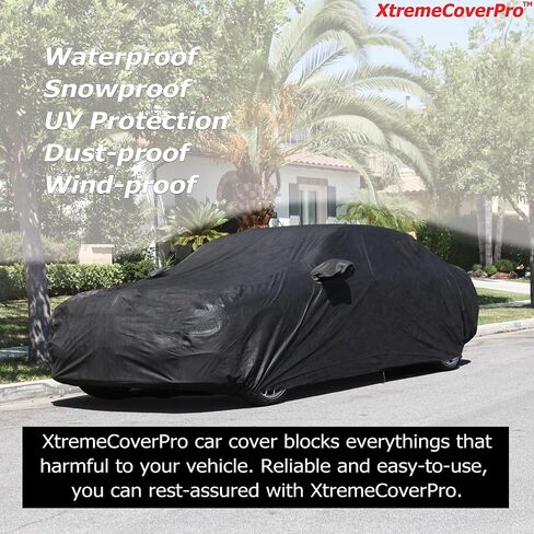 All Weather Waterproof car Cover Good for rain Snow uv Protection dust Large-Size Sedan Grand Prix 300 Charger Impala Regal MKZ Lacrosse LS Gray in Kuwait