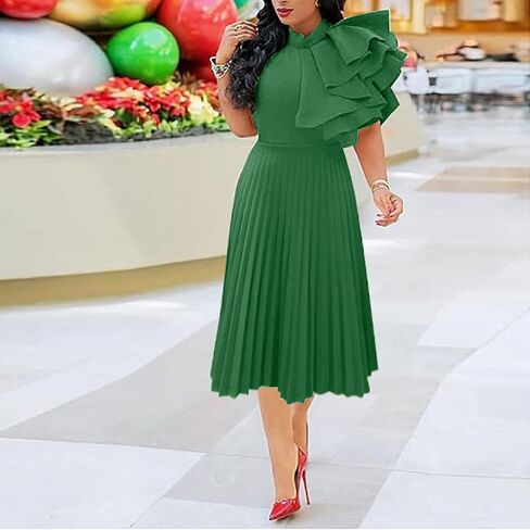 Women's Elegant Formal Bodycon Ruffle Sleeveless Maxi Dress Pleated Hem Prom Gown Evening Party Pencil Dress in Saudi Arabia