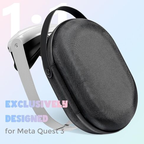 حقيبة حمل ProCase لسماعات الرأس Meta Quest 3 VR ووحدة التحكم في الألعاب، حقيبة تخزين مقاومة للصدمات لحزام Oculus Quest 3 Elite والبطارية وغيرها من الملحقات مع مقبض وغطاء عدسة - رمادي in Saudi Arabia