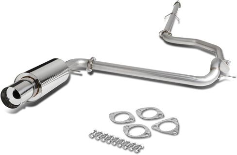 DNA MOTORING CBE-HC884D Stainless Steel Cat Back Exhaust System [Compatible with 88-91 Honda Civic 4-Door Sedan] in Saudi Arabia