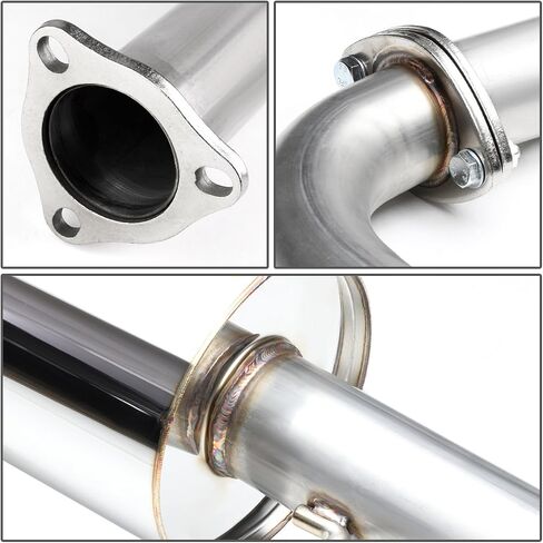 DNA MOTORING CBE-HC884D Stainless Steel Cat Back Exhaust System [Compatible with 88-91 Honda Civic 4-Door Sedan] in Saudi Arabia