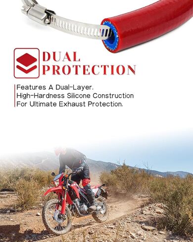 Motorcycle Exhaust Pipe Muffler Protector Ring Universal for Motorcycle, Dirt Bike, Street Bike, 25.2'' BLACK in Saudi Arabia