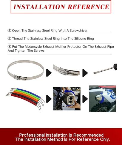Motorcycle Exhaust Pipe Muffler Protector Ring Universal for Motorcycle, Dirt Bike, Street Bike, 25.2'' BLACK in Saudi Arabia
