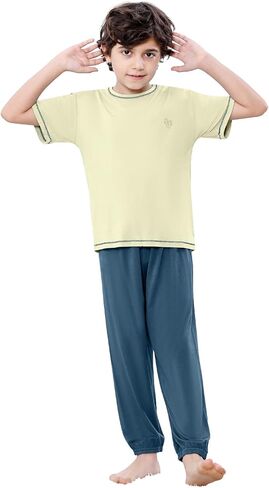 Umeyda Kids Boys Soft Modal Pajama Set Sleepwear Pj Set, 5-16 Years in Kuwait