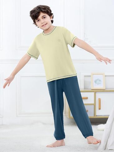 Umeyda Kids Boys Soft Modal Pajama Set Sleepwear Pj Set, 5-16 Years in Kuwait