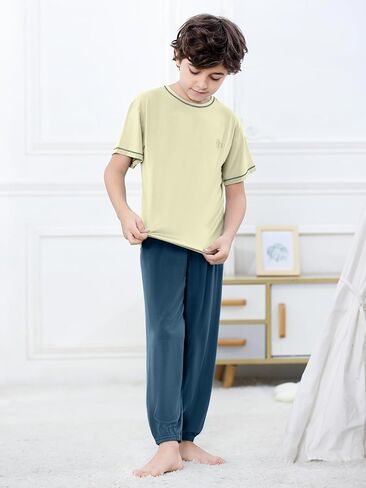 Umeyda Kids Boys Soft Modal Pajama Set Sleepwear Pj Set, 5-16 Years in Kuwait