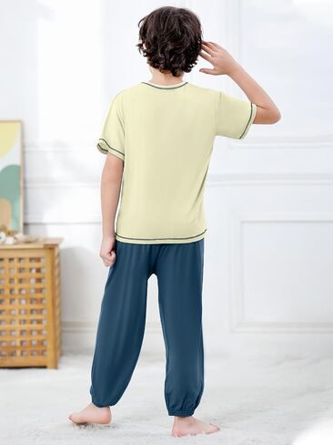 Umeyda Kids Boys Soft Modal Pajama Set Sleepwear Pj Set, 5-16 Years in Kuwait