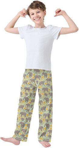 Pfrewn Boys Girls Pajama Pants Axolotl Kawaii Heart Casual Lounge PJ Bottoms with Pockets, XL in Kuwait