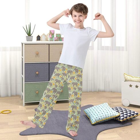 Pfrewn Boys Girls Pajama Pants Axolotl Kawaii Heart Casual Lounge PJ Bottoms with Pockets, XL in Kuwait