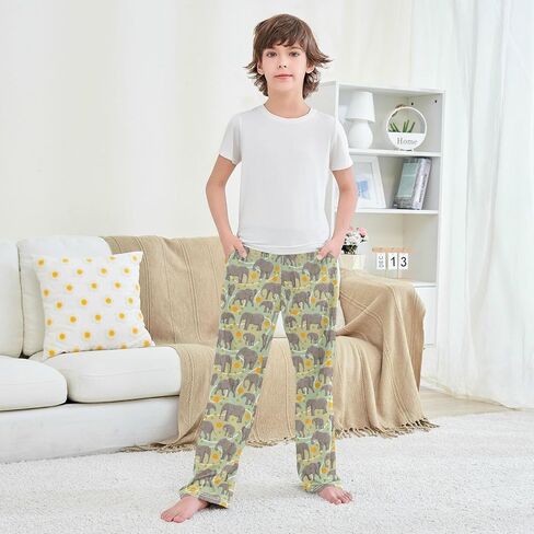Pfrewn Boys Girls Pajama Pants Axolotl Kawaii Heart Casual Lounge PJ Bottoms with Pockets, XL in Kuwait