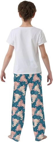Pfrewn Boys Girls Pajama Pants Axolotl Kawaii Heart Casual Lounge PJ Bottoms with Pockets, XL in Kuwait