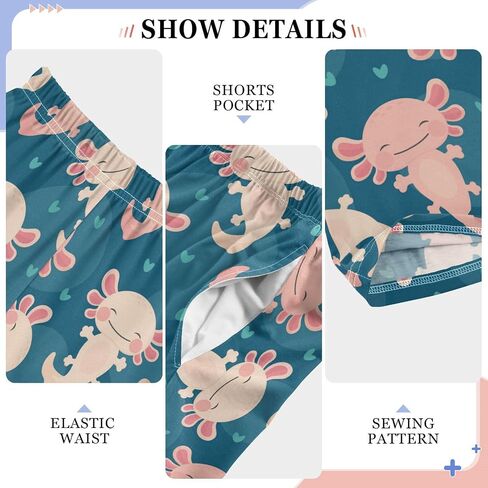 Pfrewn Boys Girls Pajama Pants Axolotl Kawaii Heart Casual Lounge PJ Bottoms with Pockets, XL in Kuwait
