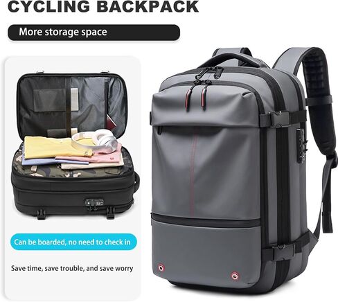 حقيبة ظهر Airback مع مضخة، حقيبة ظهر بتفريغ الهواء للسفر، حقيبة ظهر Airpack مع تعبئة ضغط الهواء (أسود) in Kuwait