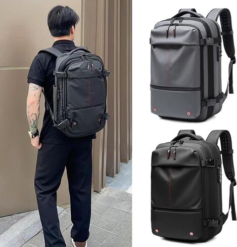 حقيبة ظهر Airback مع مضخة، حقيبة ظهر بتفريغ الهواء للسفر، حقيبة ظهر Airpack مع تعبئة ضغط الهواء (أسود) in Kuwait