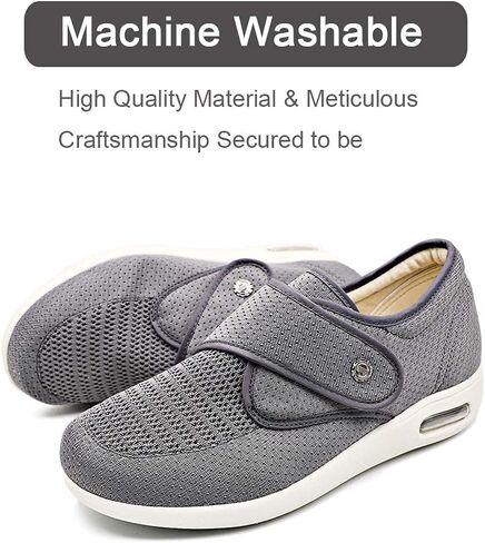 Women's Diabetic Elderly Shoes Mesh Breathable Walking Sneakers Lightweight Adjustable Easy On and Off Strap Summer Slippers for Swollen Feet in Kuwait