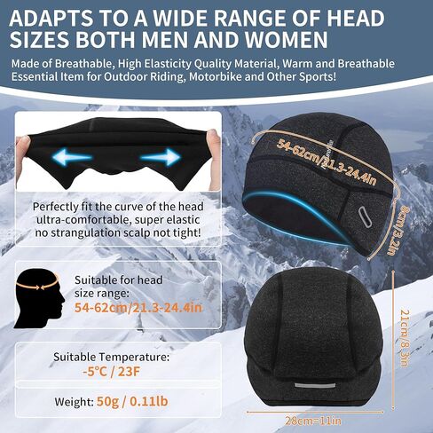 قبعة قبعة جمجمة شتوية من Naturehike للجنسين للبالغين، في سن المراهقة، قبعة دراجة مقاومة للرياح تحت خوذة الدراجة النارية، قبعة دورة دافئة مع غطاء للأذن، تناسب النظارات، لركوب الخيل/التزلج/الجري/التزلج in Kuwait