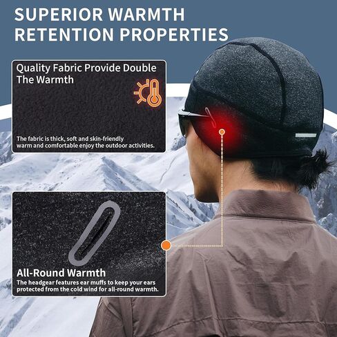 قبعة قبعة جمجمة شتوية من Naturehike للجنسين للبالغين، في سن المراهقة، قبعة دراجة مقاومة للرياح تحت خوذة الدراجة النارية، قبعة دورة دافئة مع غطاء للأذن، تناسب النظارات، لركوب الخيل/التزلج/الجري/التزلج in Kuwait