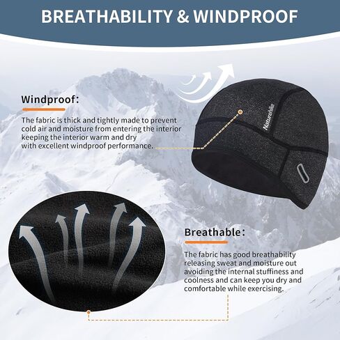 قبعة قبعة جمجمة شتوية من Naturehike للجنسين للبالغين، في سن المراهقة، قبعة دراجة مقاومة للرياح تحت خوذة الدراجة النارية، قبعة دورة دافئة مع غطاء للأذن، تناسب النظارات، لركوب الخيل/التزلج/الجري/التزلج in Kuwait