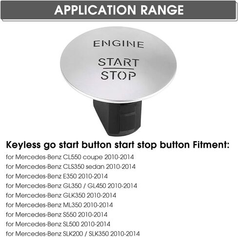Keenso Keyless Push Start Button, Go Start Stop Push Button 2215450714, 33161207 Fit for CL550, for CLS350 Sedan, for E350, for GL350, for GL450, for GLA250, for GLE350, for ML350 in Saudi Arabia