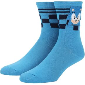 Bioworld Sonic The Hedgehog 3D Character Face Women's Blue Casual Crew Socks