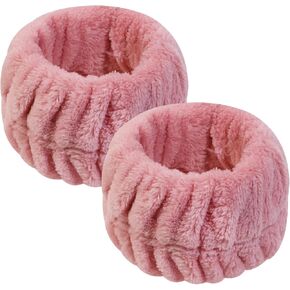 PENTA ANGEL Wrist Washband 2Pcs Microfiber Spa Wrist Wash Towel Band Sweatband for Women Girls Washing face Prevent Liquids from Spilling Down Your Arms (Beige)