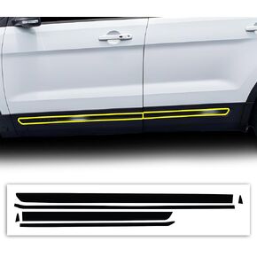 BOGAR TECH DESIGNS Side Window Chrome Delete Overlay Compatible with Ford Explorer 2016-2019, Gloss Black