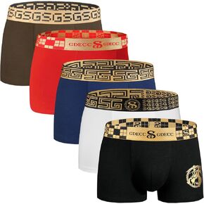 Men’s Underwear Boxer Brief Multicolor Cotton Stretch Cotton Flat Front Underpants for Men