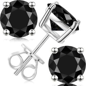 Moissanite Stud Earrings Screw Back 3-10mm 0.2ct-8.0ct 18K White Yellow Rose Gold Plated S925 Sterling Silver Round Cut D Color VVS1 Lab Created Moissanite Earrings for Women Men