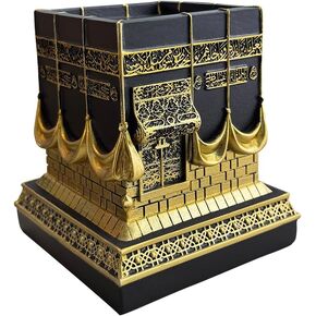 نموذج نسخة طبق الأصل من كابا الإسلامية، ديكورات طاولات منزلية تركية مسلمة، تحفة رمضان إسلامية مثالية لهدايا العيد، حامل كتب مطلي بالذهب، ديكور مدفأة طاولة منزلية تقليدية