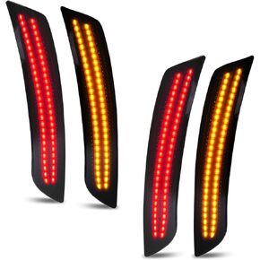 Bestview LED Side Marker Light Kits for Chevy Camaro 2016 2017 2018 2019 2020 2021 2022 2023, 6th Gen Camaro Front Rear Bumper Sidemarker Lamps Smoked Lens Pink Purple,Pack of 4