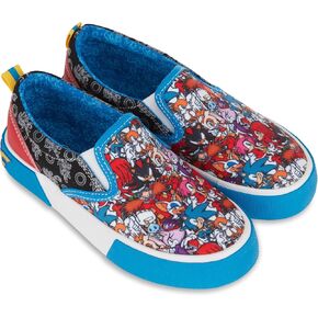 Sonic The Hedgehog Boys Sneakers - Sonic Slip On Canvas Sneakers - Sonic, Tails, Knuckles and Shadow Athletic Sneakers