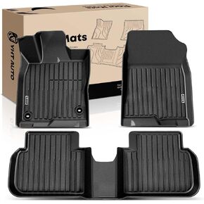 YHTAUTO Automotive All Weather Floor Mats Compatible with Honda Civic 2006-2011 Sedan, Car Mats Custom Fit TPE Floor Liners Front & Back Seat, Black, Set of 3