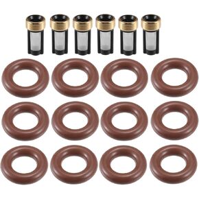 Fuel Injector Seal O Ring - Car O-Ring Rebuild Repair Kit - for Jeep Wrangler 2007-2010 NBR Rubber Brown - 6 Sets