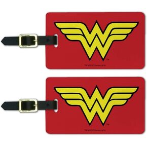Wonder Woman Classic Logo Luggage ID Tags Suitcase Carry-On Cards - Set of 2