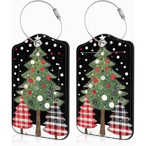 2 Pcs Nativity Scene Luggage Tags for Suitcases PU Leather Baggage Tags Name ID Label with Privacy Cover and Stainless Steel Loop for Men Women Travel Bag Suitcase