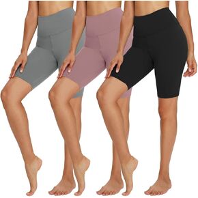 TNNZEET 3 قطع من شورتات راكبي الدراجات النارية للنساء - 5 بوصات/ 8 بوصات عالية الخصر للتحكم في البطن، شورت سباندكس للتمرين في صالة الألعاب الرياضية واليوجا والكرة الطائرة in Kuwait