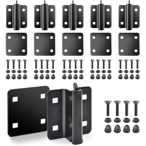 6 Pack E-Track Connector with Square Plates, Bolt-on Steel Cargo Securement E Track Compatible Accessory Etrack Rail Adapter for Trucks, Enclosed Trailers, Vans, Warehouses, Garages, Workshops